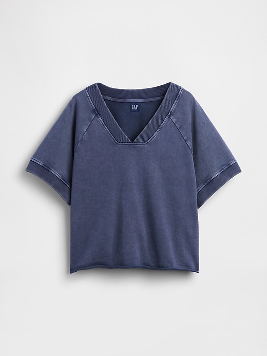 Image number 6 showing, French Terry Oversized V-Neck Sweatshirt