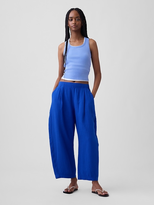 Image number 1 showing, Cotton Gauze Easy Barrel Pants