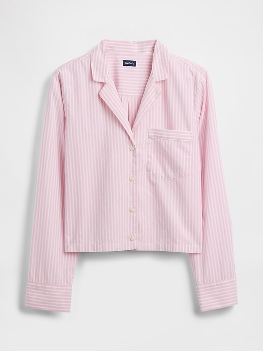 L'image numéro 5 présente Chemise de pyjama surdimensionnée courte en popeline