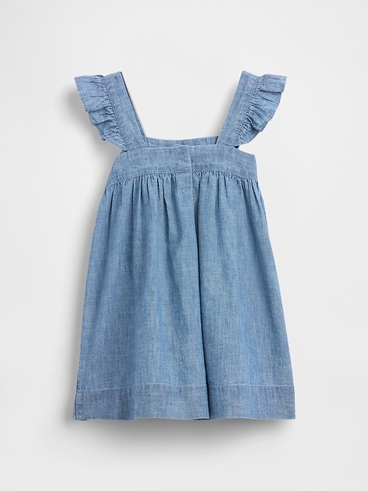 L'image numéro 3 présente Robe brodée en denim pour Bébé et Toute-petite