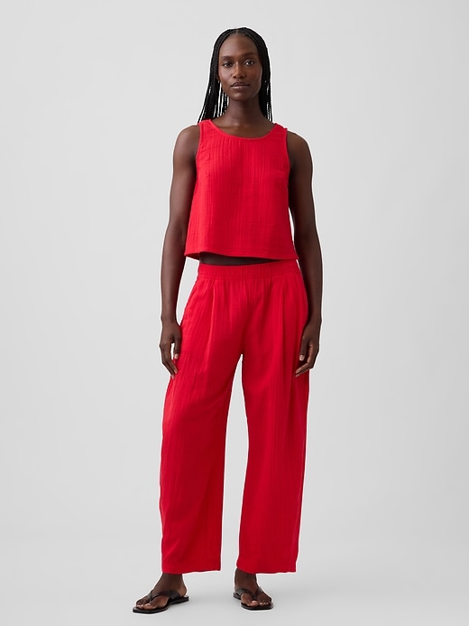Image number 1 showing, Cotton Gauze Easy Barrel Pants