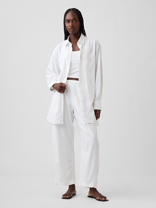 Image number 2 showing, Linen-Blend Oversized Tunic Shirt