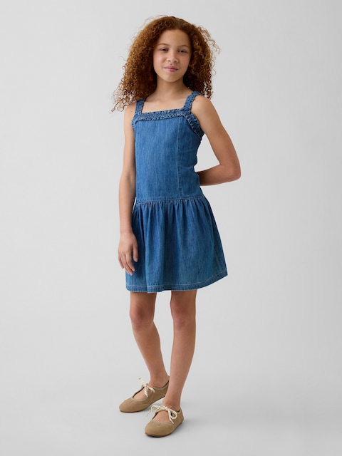 Kids Denim Drop-Waist Dress