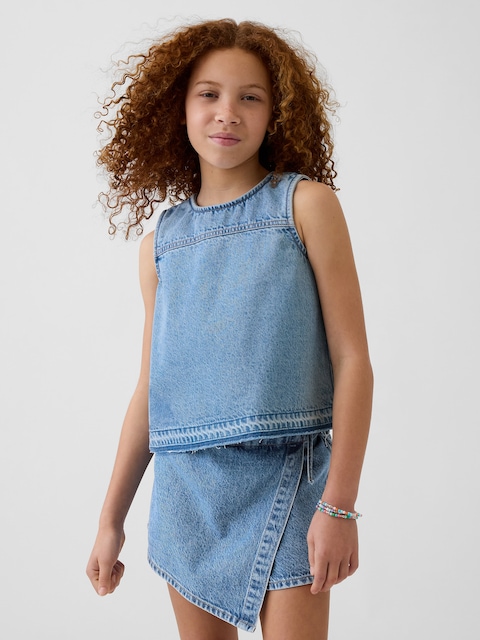 Kids Denim Shell Tank Top