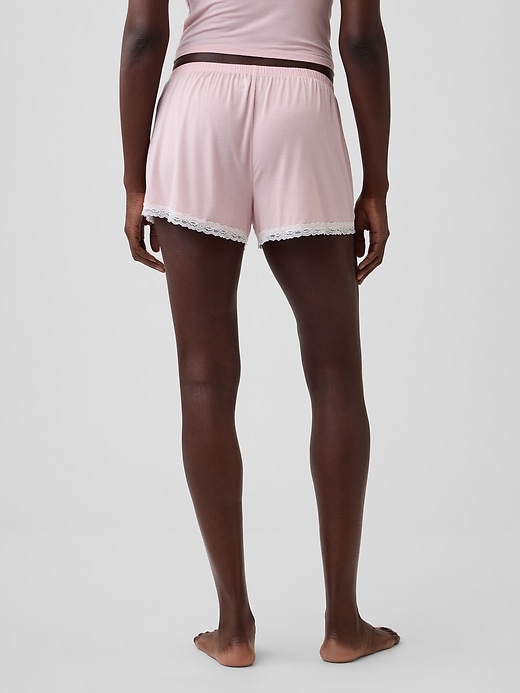 Image number 4 showing, Softest Modal Lace-Trim PJ Shorts