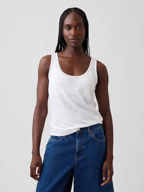 Linen-Blend Tank Top
