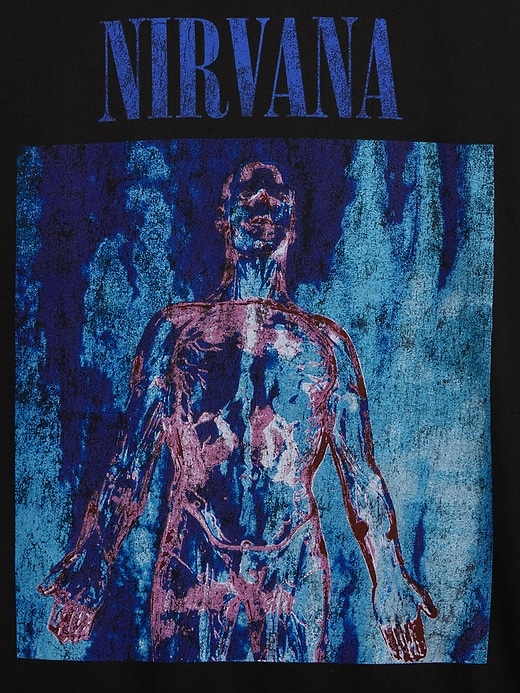 L'image numéro 4 présente T-shirt court épais à imprimé Nirvana