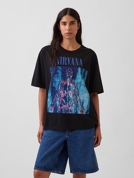 L'image numéro 5 présente T-shirt court épais à imprimé Nirvana
