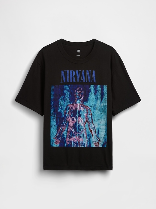L'image numéro 7 présente T-shirt court épais à imprimé Nirvana