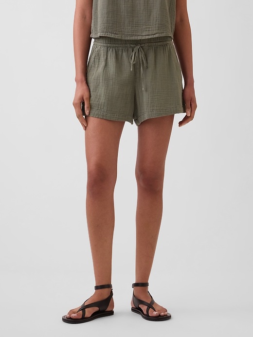Image number 2 showing, 4" Mid Rise Cotton Gauze Easy Shorts