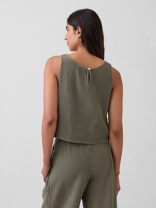 Cotton Gauze Racer Shell Tank Top | Gap