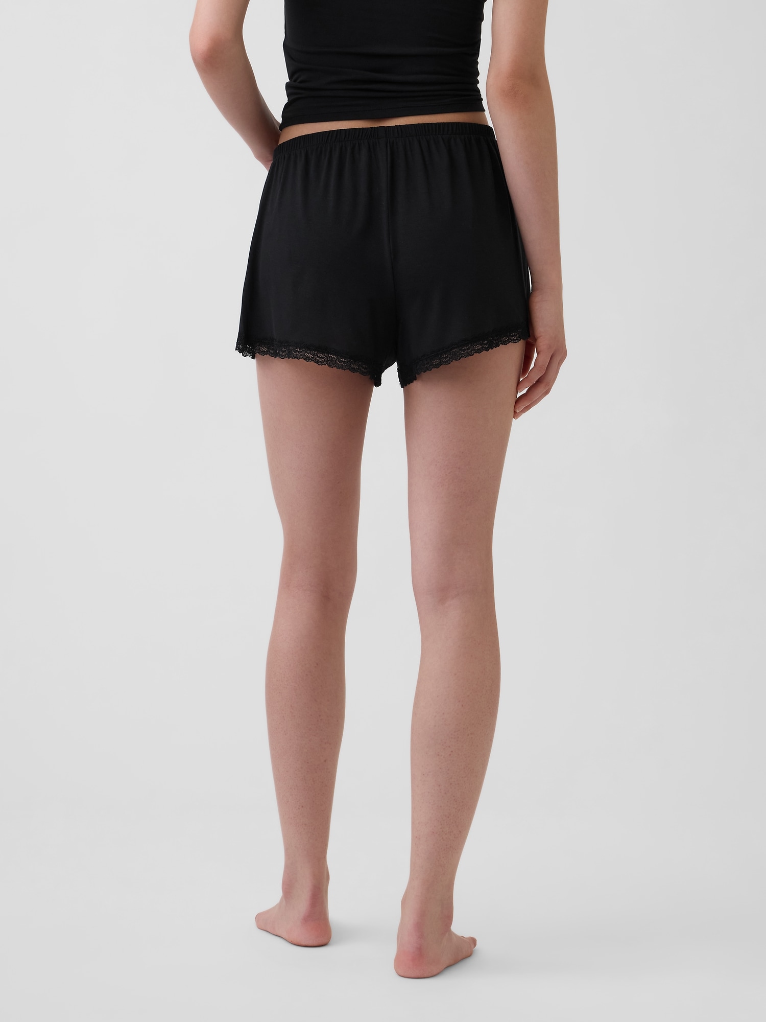 SoftMade Modal Lace-Trim PJ Shorts