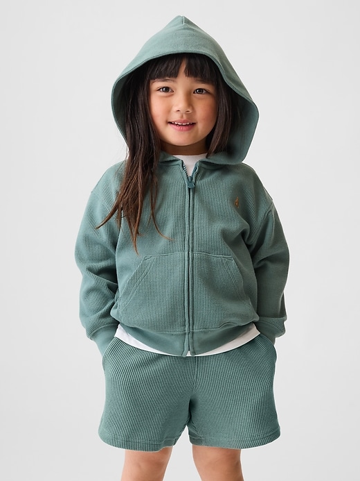 L'image numéro 2 présente Veste à capuchon en tricot gaufré pour Bébé et Tout-petit