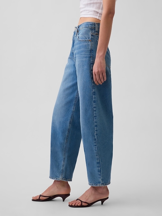 Image number 3 showing, High Rise Crop Barrel Jeans