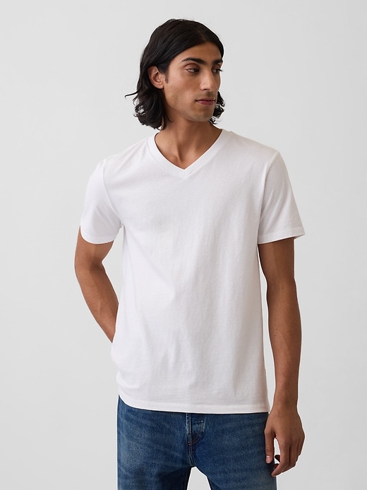 Image number 1 showing, Cotton Jersey V-Neck T-Shirt