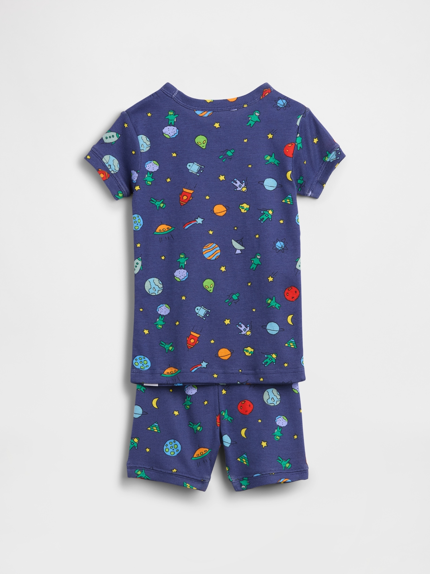 Pyjama court en coton biologique brossé à motifs d’extraterrestres pour Bébé et Tout-petit
