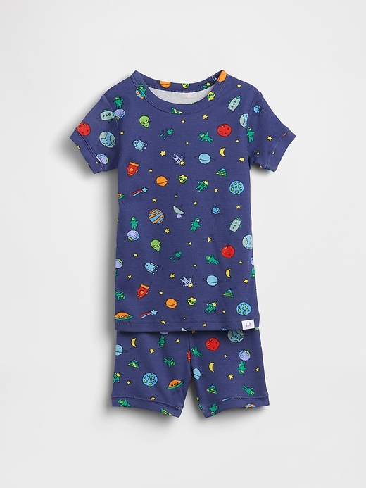 L'image numéro 1 présente Pyjama court en coton biologique brossé à motifs d’extraterrestres pour Bébé et Tout-petit