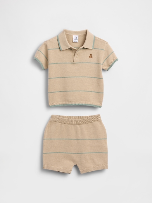 L'image numéro 1 présente Ensemble avec polo à rayures pour Bébé