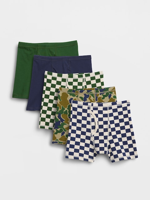 Kids Organic Stretch Cotton Boxer Briefs (5-Pack)
