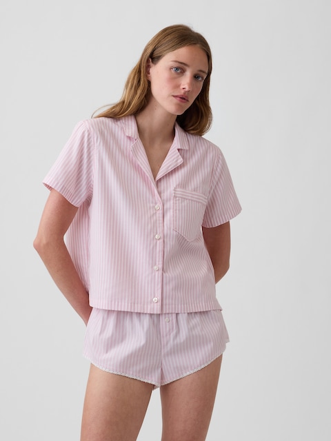 Poplin Crop PJ Shirt
