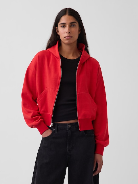 VintageSoft Terry Oversized Wedge Zip Hoodie