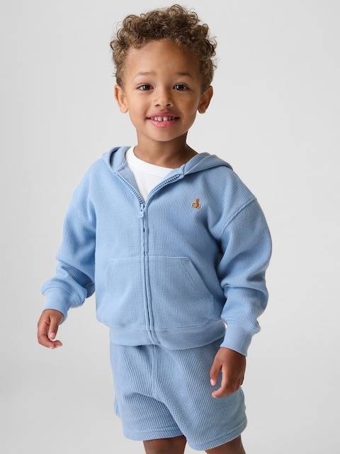 Baby & Toddler Waffle Zip Hoodie