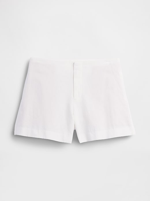 L'image numéro 5 présente Short à taille mi-basse en mélange de lin, entrejambe de 10 cm