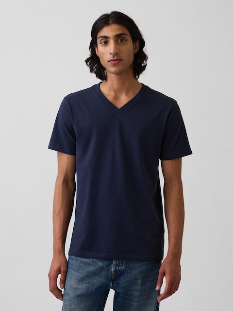 Cotton Jersey V-Neck T-Shirt