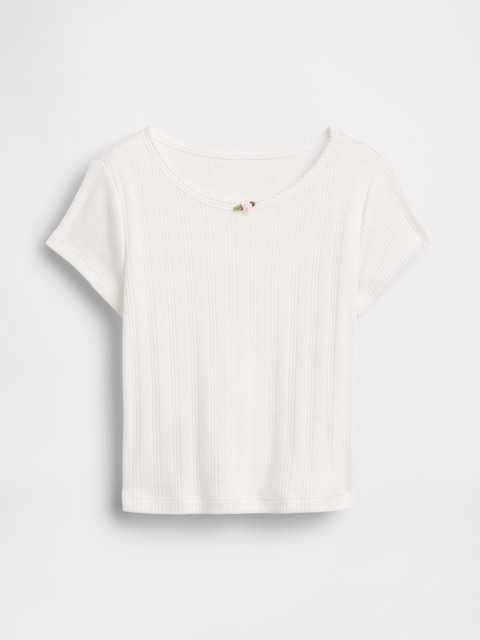 T-SHIRT EN TRICOT POINTELLE CÔTELÉ POUR BÉBÉ ET TOUT-PETIT