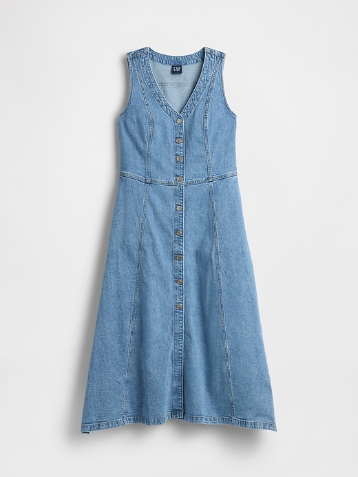 L'image numéro 5 présente Robe mi-longue en denim à ourlet mouchoir