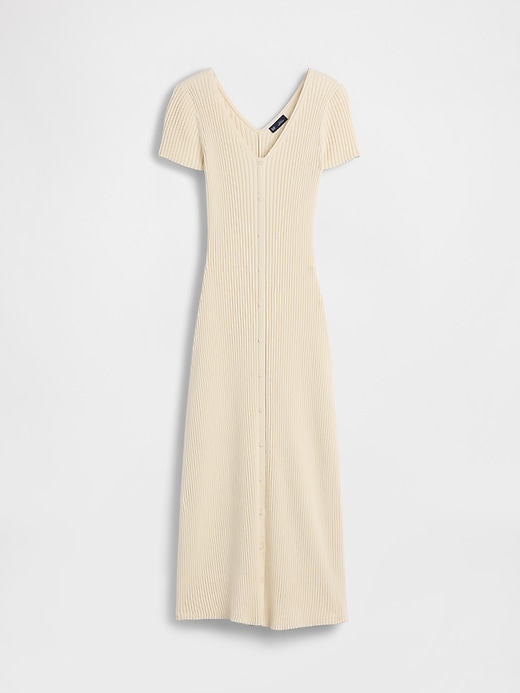 L'image numéro 5 présente Robe-chandail longue côtelée boutonnée