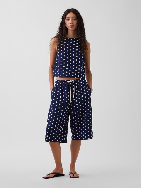 JUPE-CULOTTE CONFORT DÉCONTRACTÉE EN MÉLANGE DE LIN