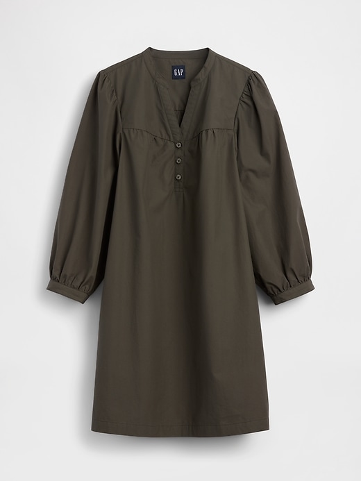 L'image numéro 5 présente Robe courte à encolure henley en popeline
