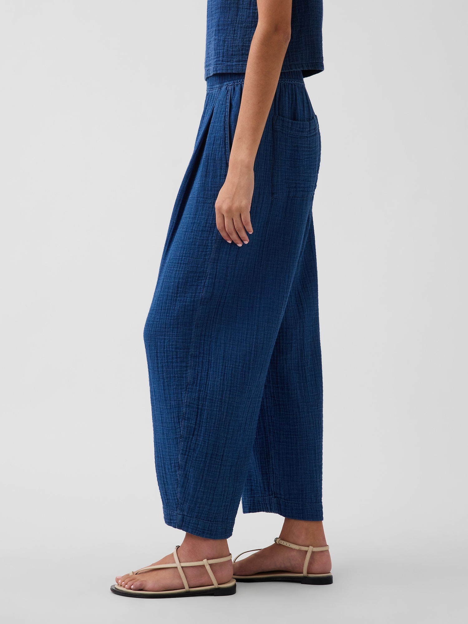 Cotton Gauze Denim Easy Pants