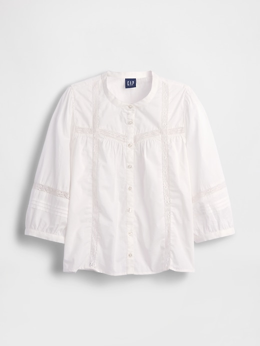 Image number 5 showing, Lace-Trim Button-Front Swing Top