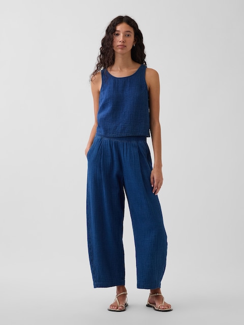 Cotton Gauze Denim Easy Pants