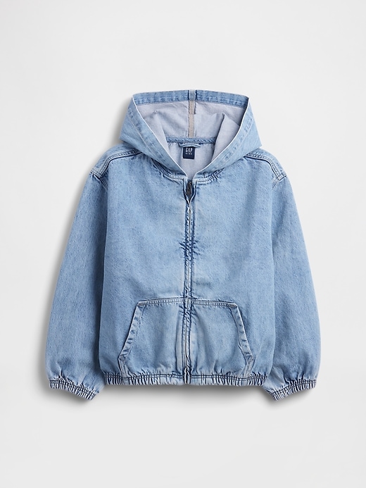 L'image numéro 2 présente Veste décontractée en denim à capuchon pour Enfant