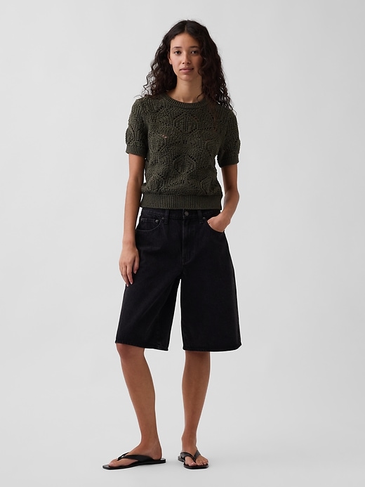 Image number 2 showing, 100% Cotton Crochet Sweater