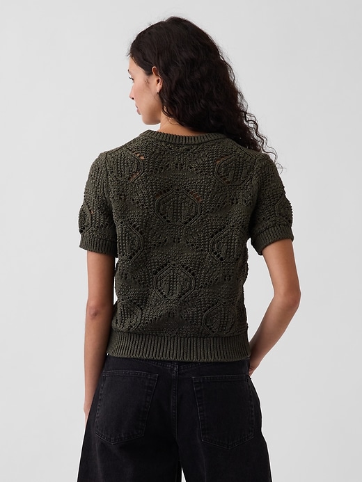 Image number 3 showing, 100% Cotton Crochet Sweater
