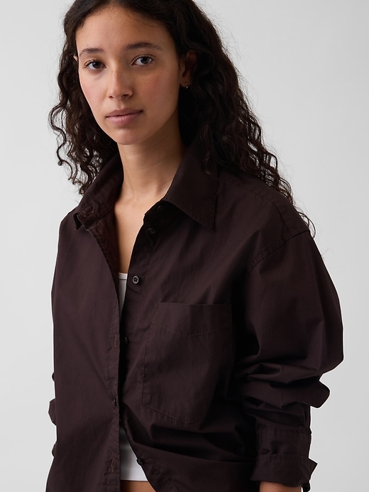 L'image numéro 4 présente Chemise ample en popeline de coton biologique