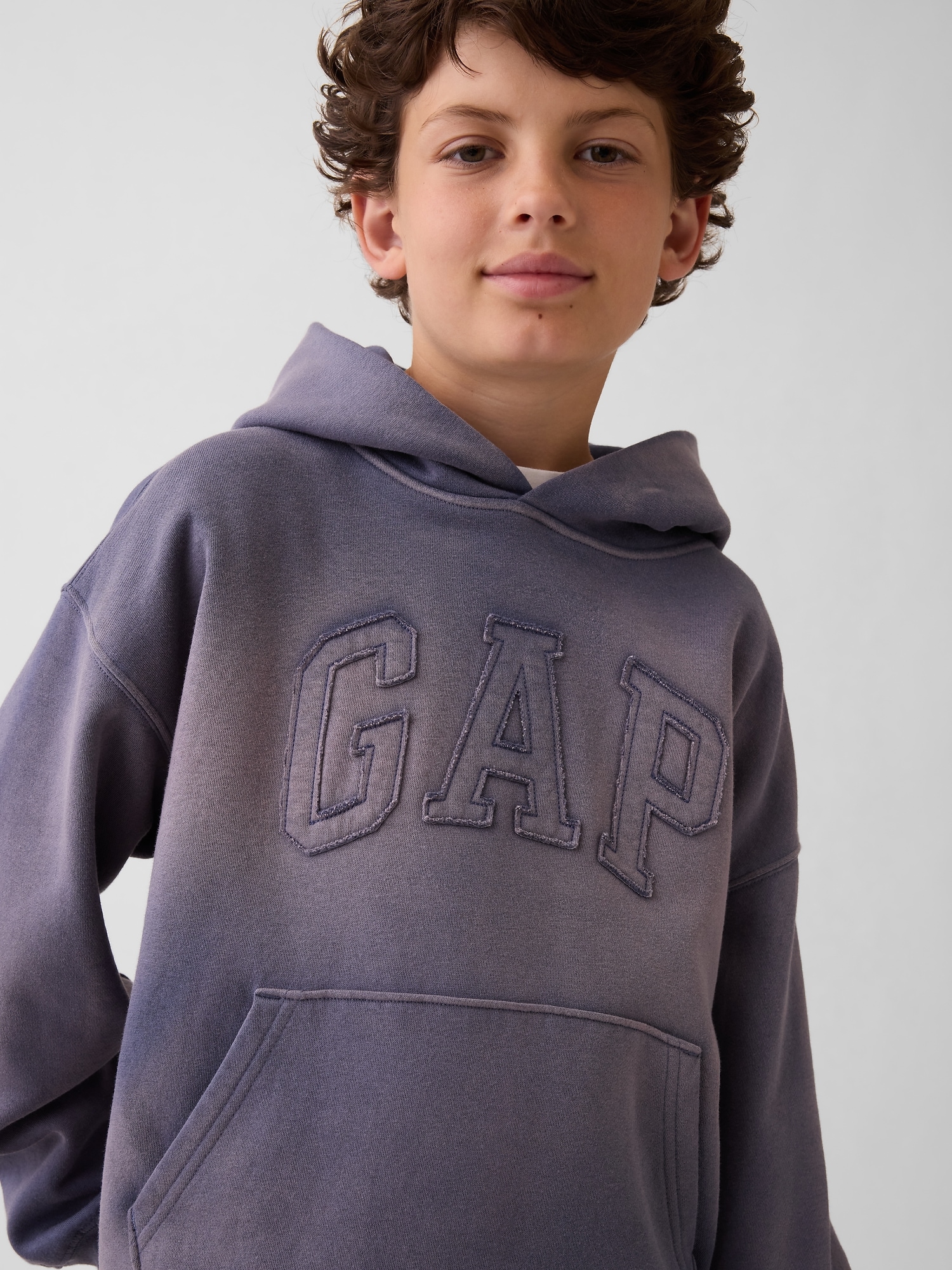 Chandail à capuchon décontracté VintageDoux logo pour Enfant
