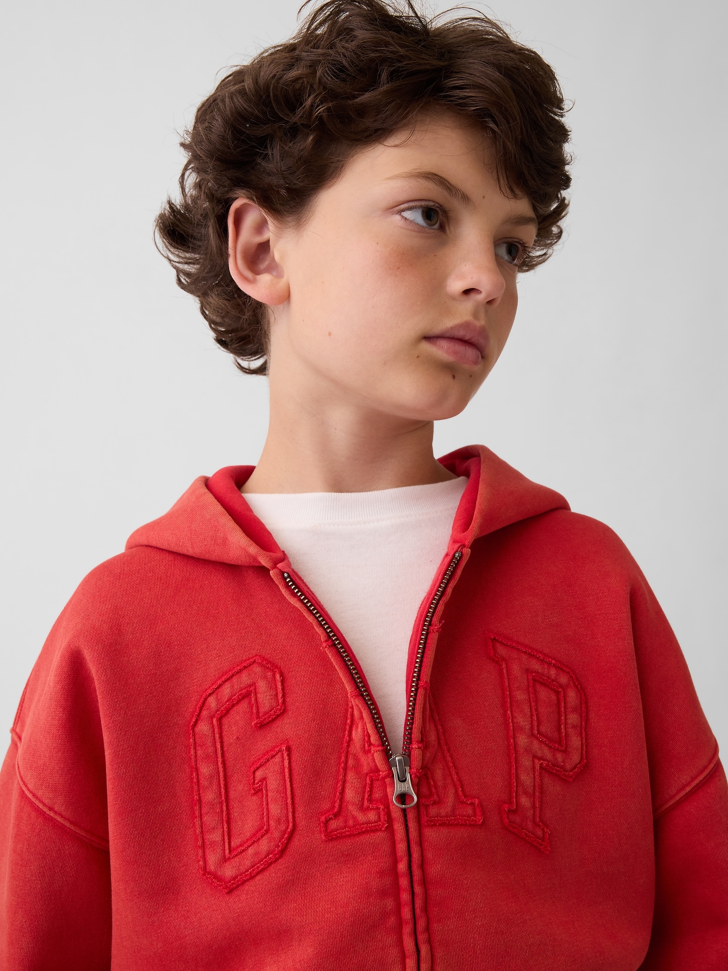 Veste à capuchon décontracté VintageDoux logo pour Enfant
