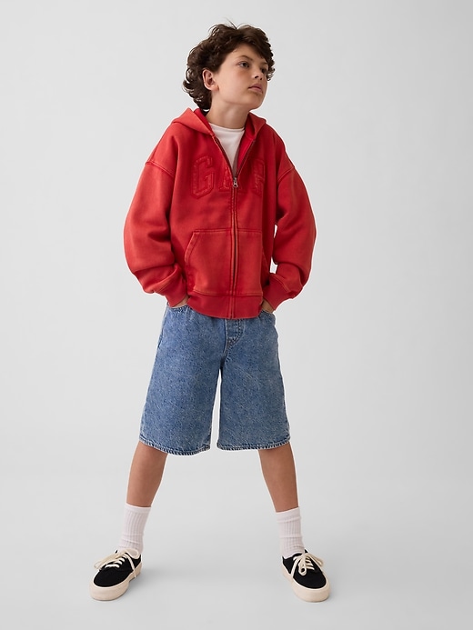 L'image numéro 4 présente Veste à capuchon décontracté VintageDoux à logo pour Enfant