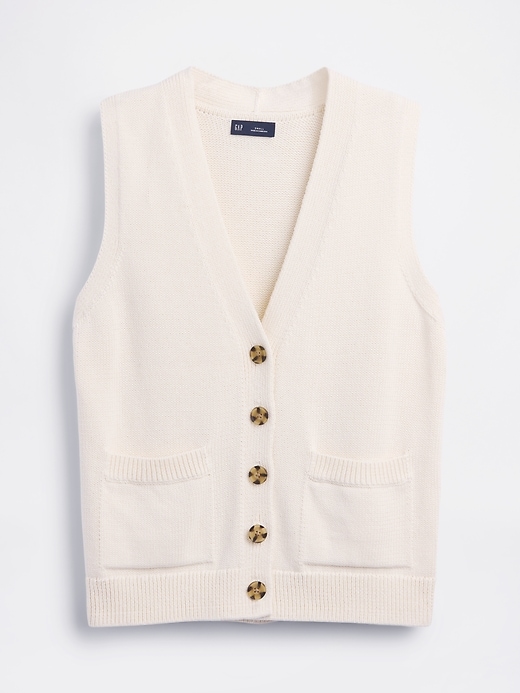 Image number 5 showing, 100% Cotton Pocket Sweater Vest