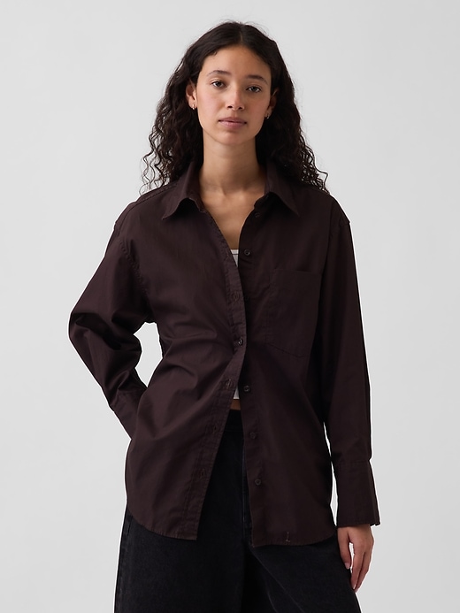 L'image numéro 1 présente Chemise ample en popeline de coton biologique