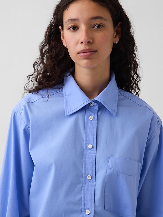 L'image numéro 4 présente Chemise ample en popeline de coton biologique