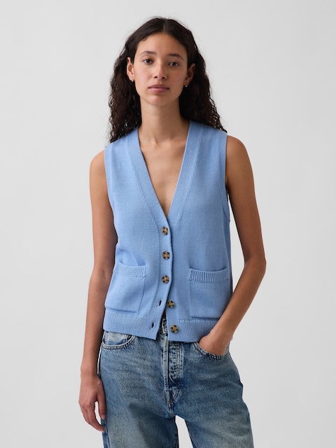 100% Cotton Pocket Sweater Vest