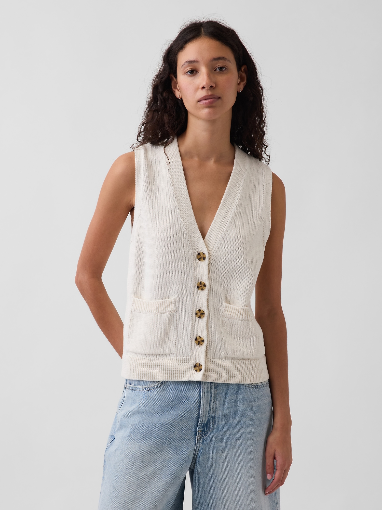 100% Cotton Pocket Sweater Vest