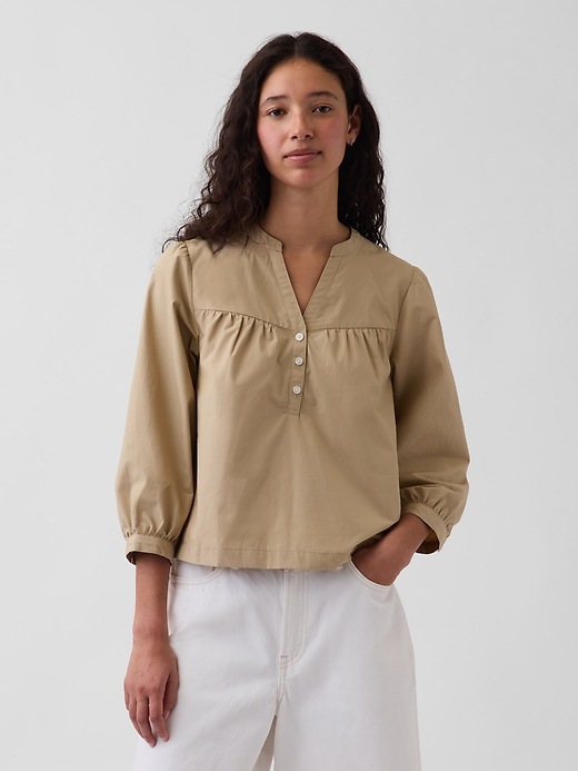 Image number 1 showing, Poplin Popover Top