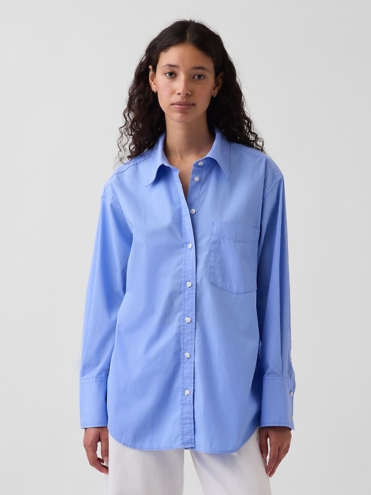 L'image numéro 1 présente Chemise ample en popeline de coton biologique